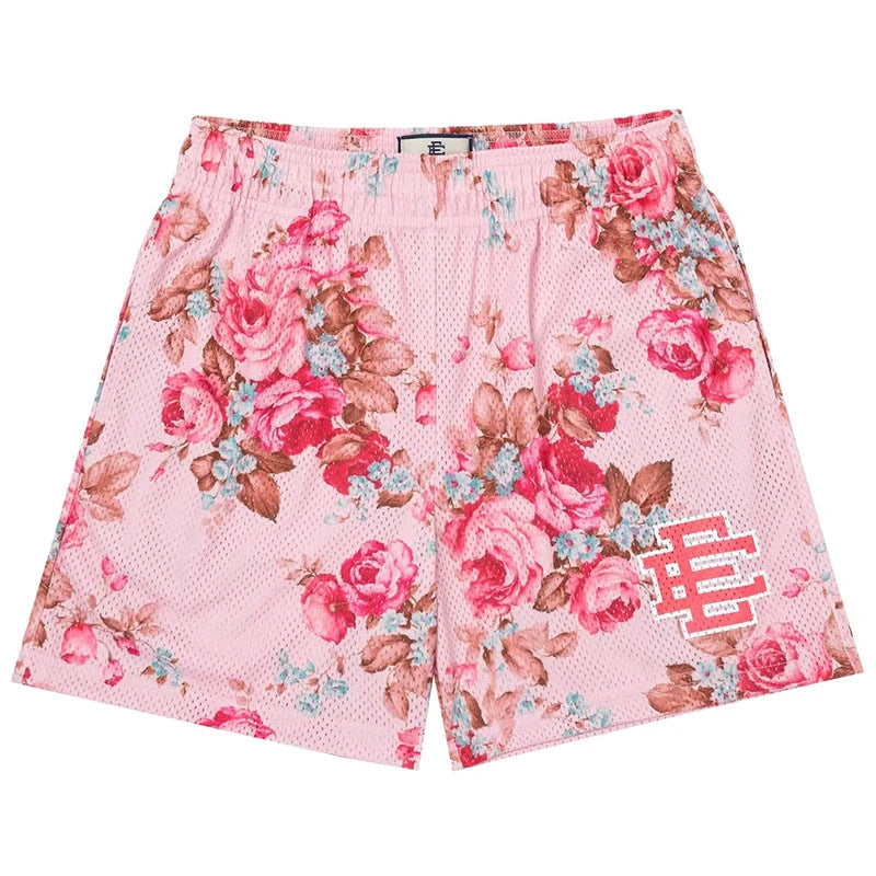 EE Shorts Red on Pink Roses
